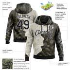 Custom Black Cream-White 3D Pattern Design Ethnic Tribal Sportswear Pullover Sweatshirt Hoodie