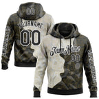 Custom Black Cream-White 3D Pattern Design Ethnic Tribal Sportswear Pullover Sweatshirt Hoodie