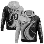 Custom Black Gray-White 3D Pattern Design Ethnic Tribal Sportswear Pullover Sweatshirt Hoodie