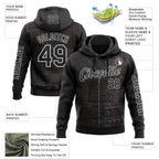 Custom Black White 3D Pattern Design Ethnic Tribal Sportswear Pullover Sweatshirt Hoodie