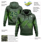 Custom Green White 3D Pattern Design Ethnic Tribal Sportswear Pullover Sweatshirt Hoodie