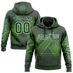 Custom Green White 3D Pattern Design Ethnic Tribal Sportswear Pullover Sweatshirt Hoodie
