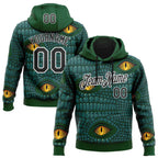 Custom Stitched Green Black-White 3D Pattern Design Crocodile Skin Print Sportswear Pullover Sweatshirt Hoodie
