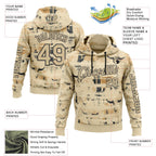 Custom Cream Vegas Gold-Black 3D Pattern Design Western Cowboy Tribal Ethnic Sports Pullover Sweatshirt Hoodie