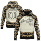 Custom City Cream Black 3D Pattern Design Western Cowboy Tribal Ethnic Sports Pullover Sweatshirt Hoodie