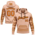 Custom Pink Bay Orange-Brown 3D Pattern Design Western Cowboy Tribal Ethnic Sports Pullover Sweatshirt Hoodie