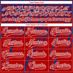 Custom Red Royal-White 3D Splash Hockey Lace Neck Jersey