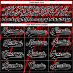 Custom Black Red-White 3D Splash Hockey Lace Neck Jersey