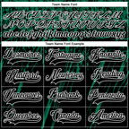Custom Black Kelly Green-White 3D Splash Hockey Lace Neck Jersey