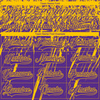 Custom Purple Yellow-White 3D Splash Hockey Lace Neck Jersey