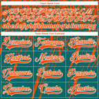 Custom Teal Orange-White 3D Splash Hockey Lace Neck Jersey