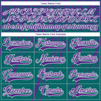 Custom Teal Purple-White 3D Splash Hockey Lace Neck Jersey