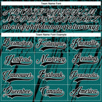 Custom Teal Black-White 3D Splash Hockey Lace Neck Jersey