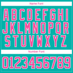 Custom Aqua Pink-White 3D Splash Hockey Lace Neck Jersey