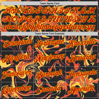 Custom Black Red-Yellow 3D Abstract Flame Sports Pullover Sweatshirt Hoodie