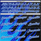 Custom Black Thunder Blue-White 3D Abstract Flame Sports Pullover Sweatshirt Hoodie