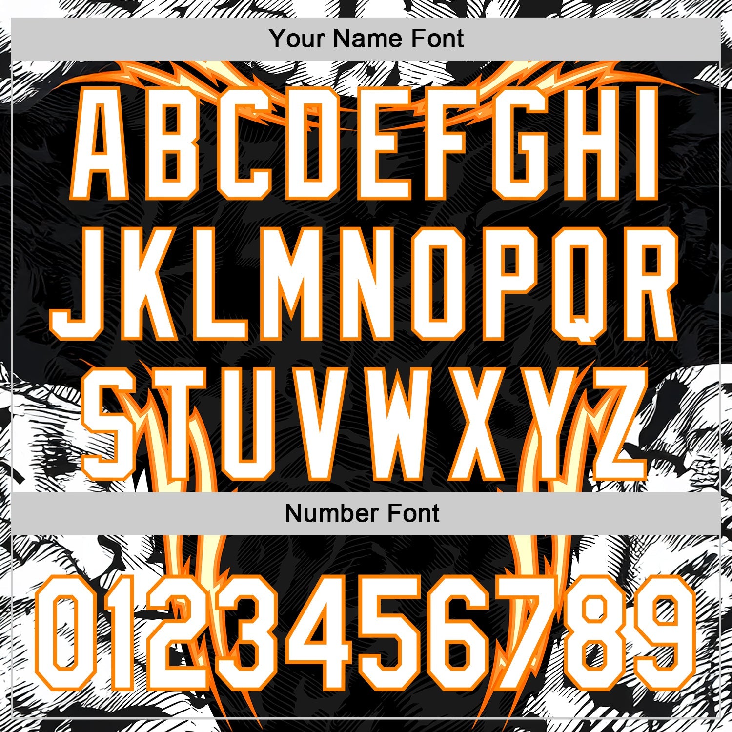 Custom Black White-Bay Orange 3D Abstract Flame Sports Pullover Sweatshirt Hoodie