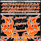 Custom Black Orange-White 3D Abstract Flame Sports Pullover Sweatshirt Hoodie