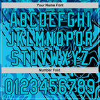 Custom Lakes Blue Black 3D Abstract Flame Sports Pullover Sweatshirt Hoodie