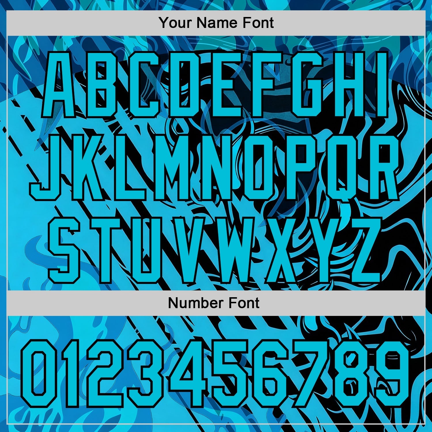 Custom Lakes Blue Black 3D Abstract Flame Sports Pullover Sweatshirt Hoodie