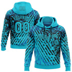 Custom Lakes Blue Black 3D Abstract Flame Sports Pullover Sweatshirt Hoodie