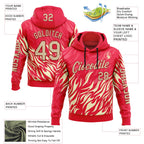 Custom Red City Cream 3D Abstract Flame Sports Pullover Sweatshirt Hoodie