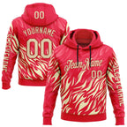 Custom Red City Cream 3D Abstract Flame Sports Pullover Sweatshirt Hoodie