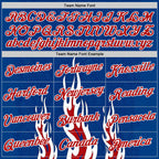 Custom Royal Red-White 3D Abstract Flame Sports Pullover Sweatshirt Hoodie