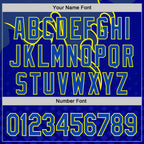 Custom Royal Thunder Blue-Yellow 3D Abstract Flame Sports Pullover Sweatshirt Hoodie