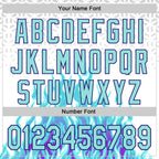 Custom White Ice Blue-Dark Purple 3D Abstract Flame Sports Pullover Sweatshirt Hoodie