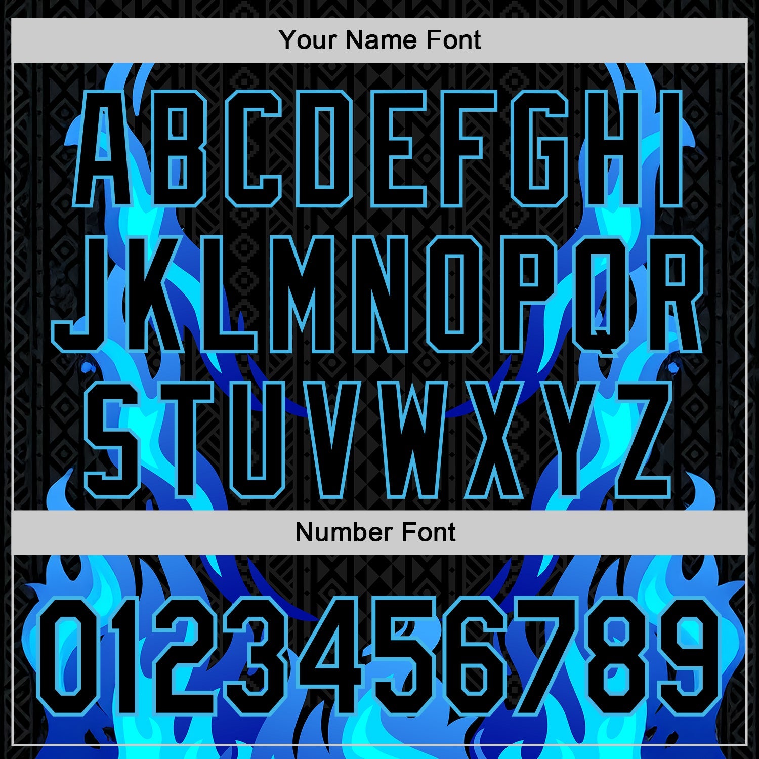 Custom Black Sky Blue 3D Abstract Flame Sports Pullover Sweatshirt Hoodie