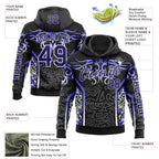 Custom Black Dark Purple Gray-White 3D Abstract Flame Sports Pullover Sweatshirt Hoodie