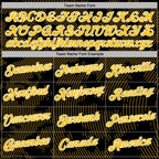 Custom Stitched Black Gold-White 3D Pattern Design Curve Lines Sports Pullover Sweatshirt Hoodie