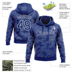 Custom Stitched Royal White 3D Pattern Design Curve Lines Sports Pullover Sweatshirt Hoodie