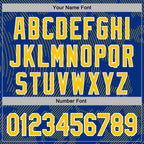 Custom Stitched Royal Yellow-White 3D Pattern Design Curve Lines Sports Pullover Sweatshirt Hoodie