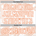 Custom Stitched White Orange 3D Pattern Design Curve Lines Sports Pullover Sweatshirt Hoodie