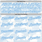 Custom Stitched White Powder Blue 3D Pattern Design Curve Lines Sports Pullover Sweatshirt Hoodie