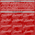 Custom Stitched Red White 3D Pattern Design Curve Lines Sports Pullover Sweatshirt Hoodie