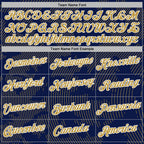 Custom Stitched Navy Old Gold-White 3D Pattern Design Curve Lines Sports Pullover Sweatshirt Hoodie
