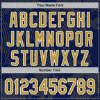 Custom Stitched Navy Old Gold-White 3D Pattern Design Curve Lines Sports Pullover Sweatshirt Hoodie