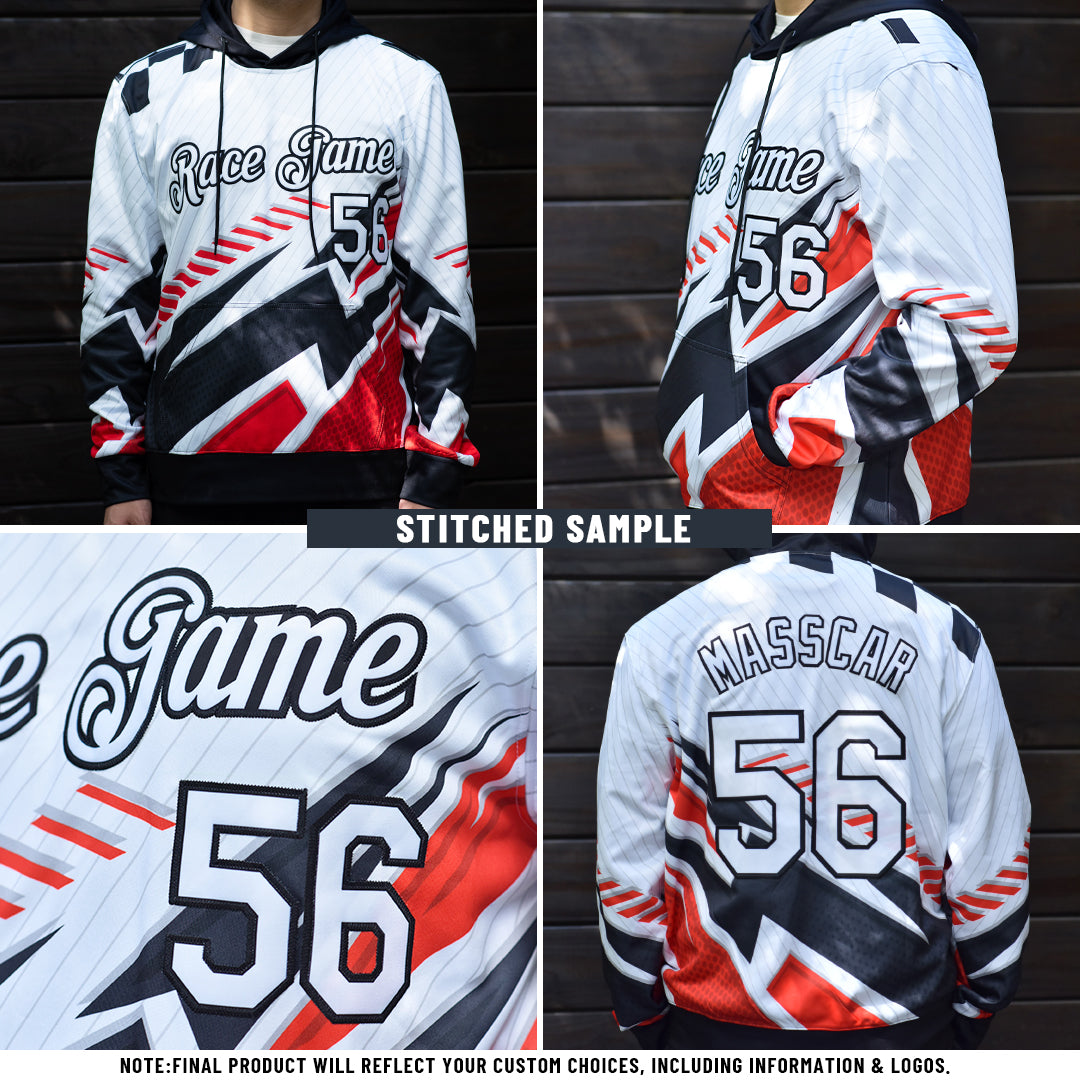 Custom Stitched Black Bay Orange 3D Pattern Design Abstract Shape Sports Pullover Sweatshirt Hoodie