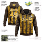 Custom Stitched Brown Gold-White 3D Pattern Design Abstract Shape Sports Pullover Sweatshirt Hoodie