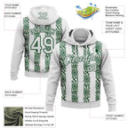 Custom Stitched White Green 3D Pattern Design Abstract Shape Sports Pullover Sweatshirt Hoodie