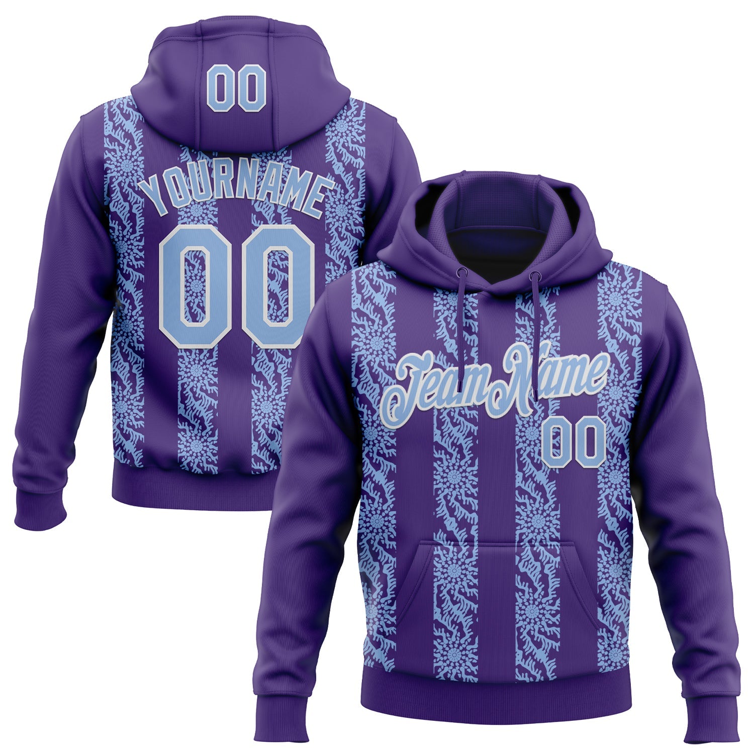 Custom Stitched Purple Light Blue-White 3D Pattern Design Abstract Shape Sports Pullover Sweatshirt Hoodie
