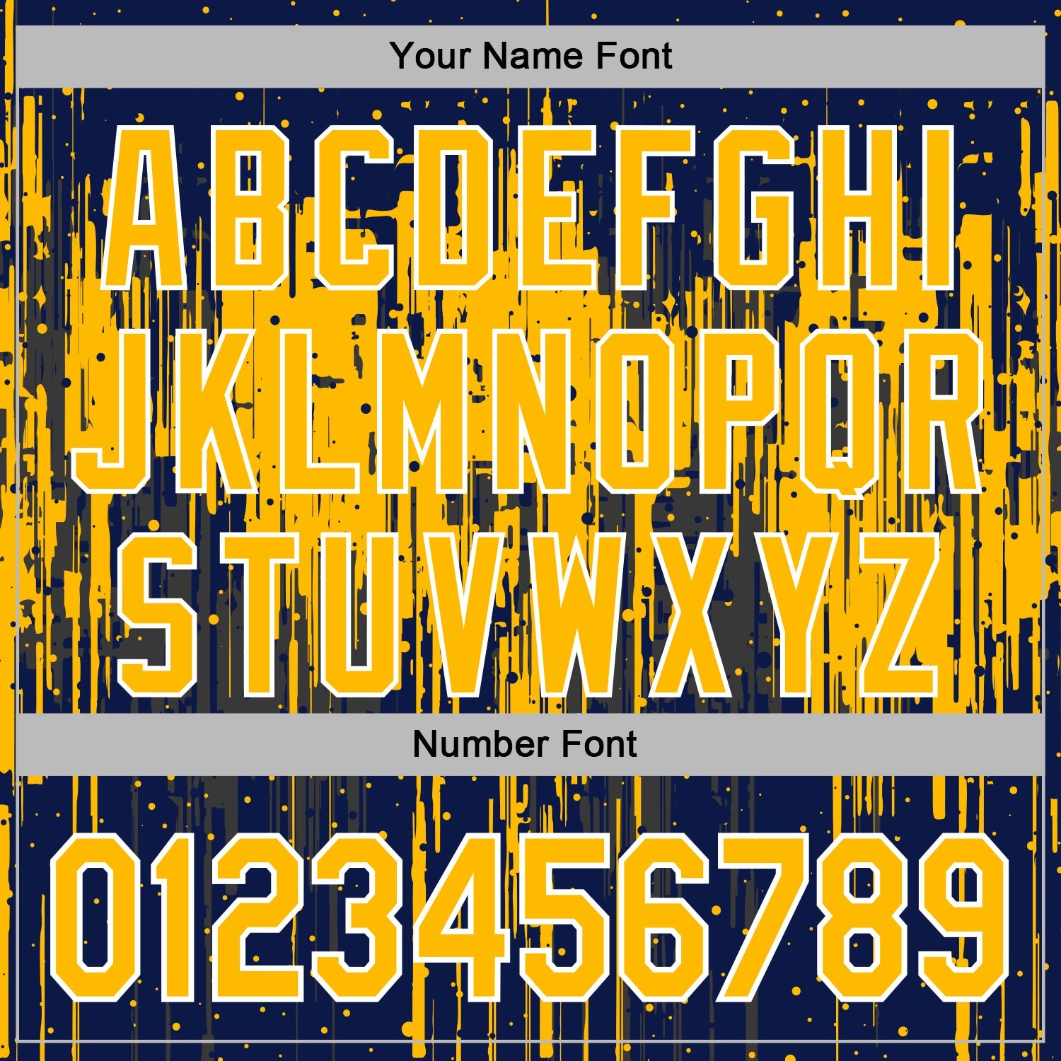 Custom Stitched Navy Gold-White 3D Pattern Design Dripping Splatter Sports Pullover Sweatshirt Hoodie