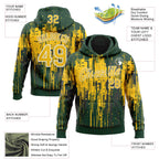 Custom Stitched Green Yellow-White 3D Pattern Design Dripping Splatter Sports Pullover Sweatshirt Hoodie