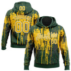 Custom Stitched Green Yellow-White 3D Pattern Design Dripping Splatter Sports Pullover Sweatshirt Hoodie