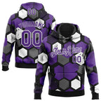 Custom Stitched Black Purple-White 3D Pattern Design Geometric Shape Sports Pullover Sweatshirt Hoodie