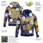 Custom Stitched Royal Old Gold-White 3D Pattern Design Geometric Shape Sports Pullover Sweatshirt Hoodie