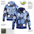Custom Stitched Royal Light Blue-White 3D Pattern Design Geometric Shape Sports Pullover Sweatshirt Hoodie